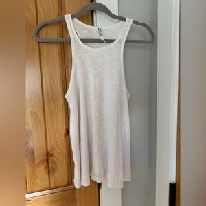 Free People white racer back trapeze ribbed vintage tank top